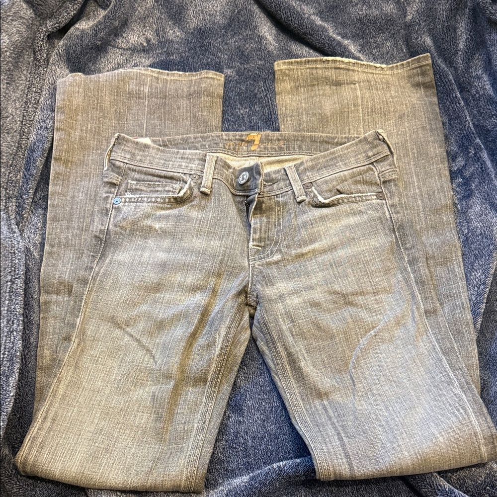 7 For All Mankind Women's Tan Straight Leg Jeans